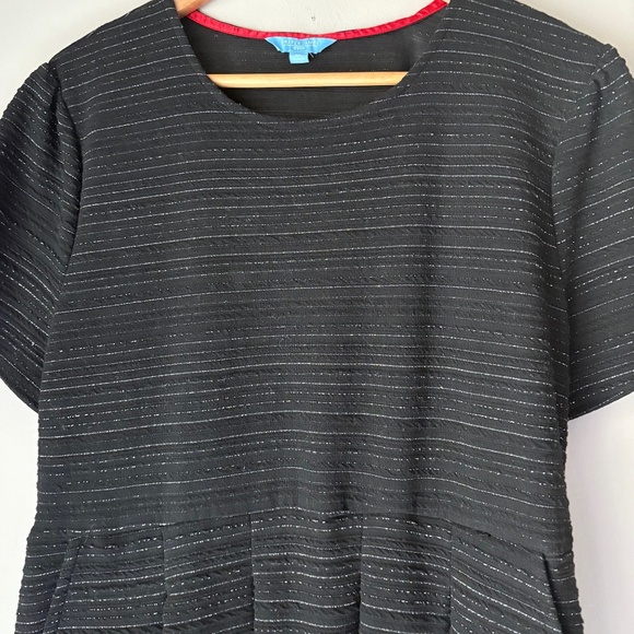 Draper James RSVP Fit and Flare Black Shimmer Dress - Picture 2 of 5